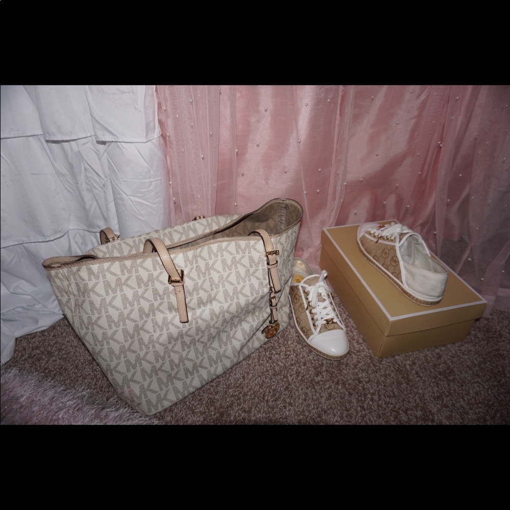 Michael kors hand bag & shoes